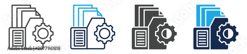 Foto document repository icon set multi concept