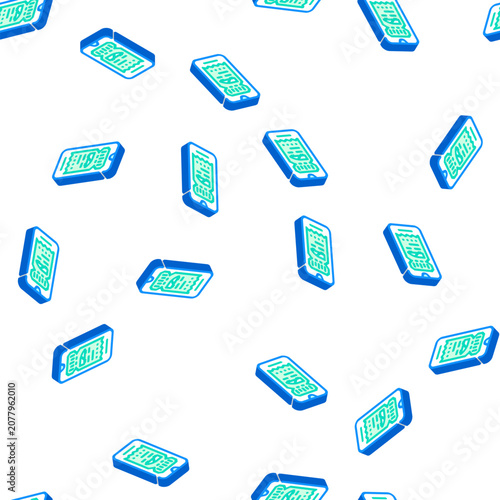 electronic ticket e-ticket isometric seamless pattern. electronic ticket e-ticket sign illustration