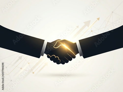 Symbolic handshake representing partnership deal.