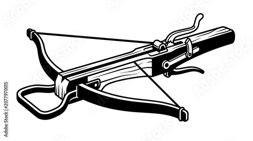 Detailed Illustration of a Modern Crossbow Weapon.