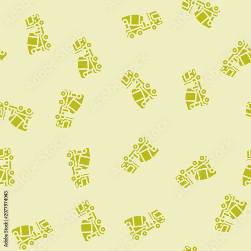 Schilderij op canvas mixer truck cement glyph vector seamless pattern