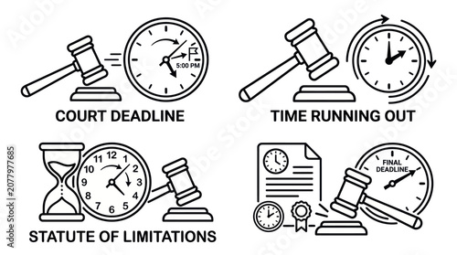 Foto Legal deadline concept icons with descriptive text labels.