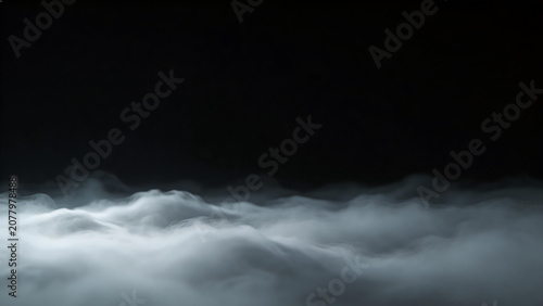 White smoke on black background