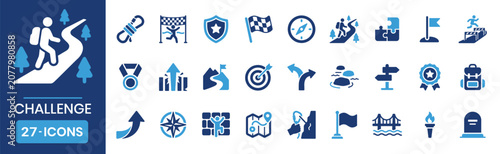 Bild auf Leinwand Challenge Pictogram Style Fill Color Icon Pack