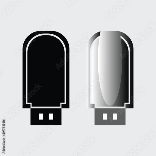 USB Flash Drive Icon - Portable Storage Device Flat Vector Illustration