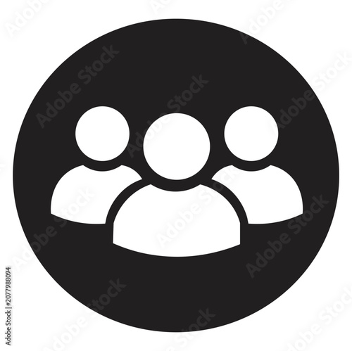 Foto Group of people icon in a black circle