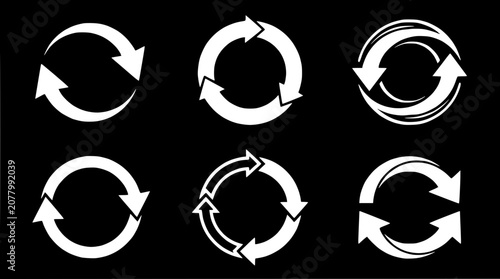 Circular Arrows Icon Set - Refresh, Reload, Recycle, Repeat Symbols