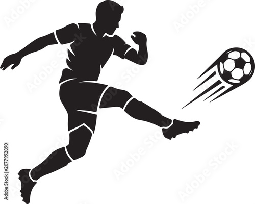 Solid Black Football Sports Vector.