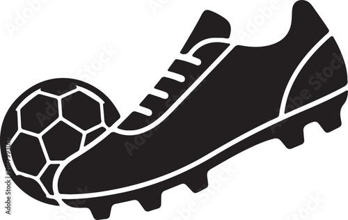 Soccer Cleat with Football Icon, Football Boot Sports Equipment Vector.