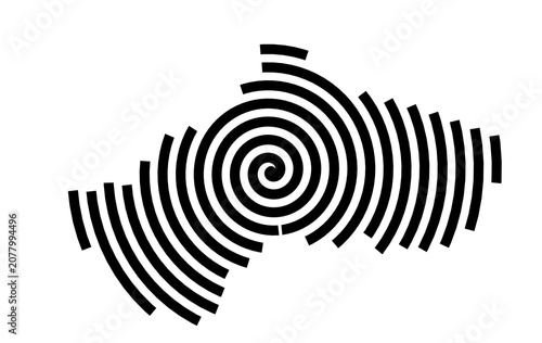 Foto Symbol Map of the City Barletta (Italy) showing the city with a black spiral lin