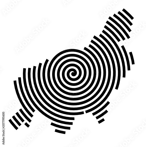 Photos Symbol Map of the City Legnano (Italy) showing the city with a black spiral line