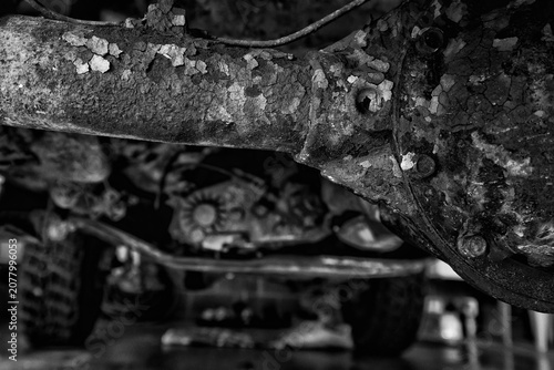 Rusty car axle