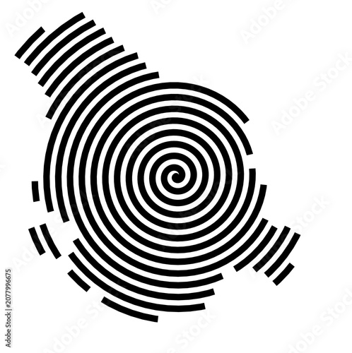 Symbol Map of the City San Severo (Italy) showing the city with a black spiral line