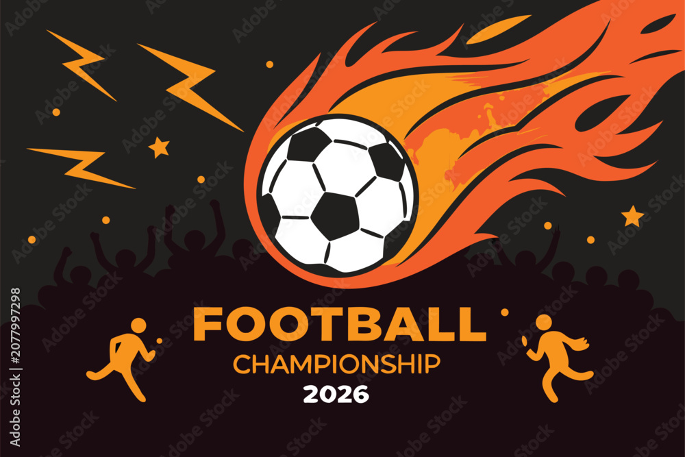 Fototapeta premium Football Tournament 2026 Banner and Poster Set Collection