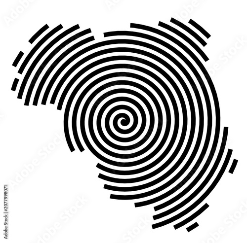 Obraz na plátně Symbol Map of the City Apeldoorn (Netherlands) showing the city with a black spi