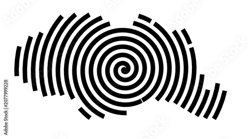 Foto Symbol Map of the City Trondheim (Norway) showing the city with a black spiral l