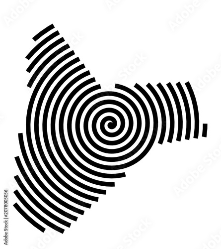 Symbol Map of the City Cheshunt South and Theobalds (United Kingdom) showing the city with a black spiral line