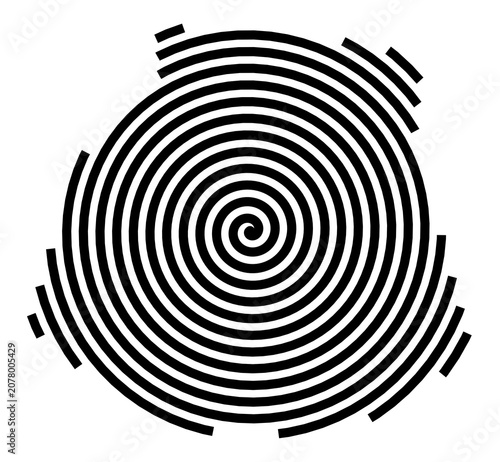 Symbol Map of the City Coldside (United Kingdom) showing the city with a black spiral line