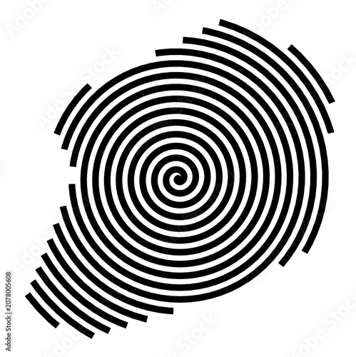 Symbol Map of the City Cwmbwrla (United Kingdom) showing the city with a black spiral line