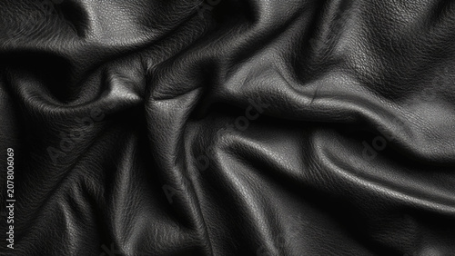 Bild auf Leinwand Closeup of black grain leather texture background
