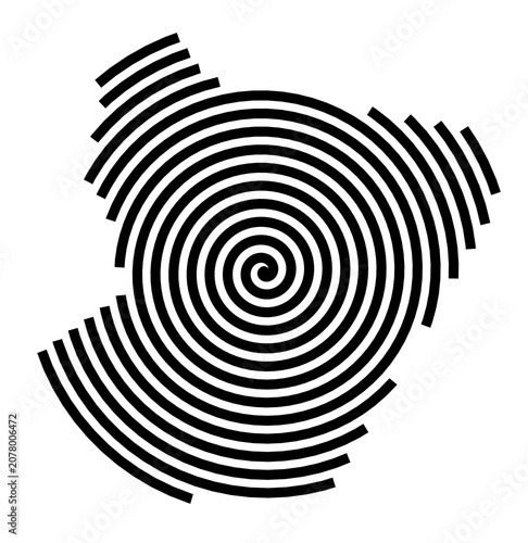 Symbol Map of the City High Street (United Kingdom) showing the city with a black spiral line