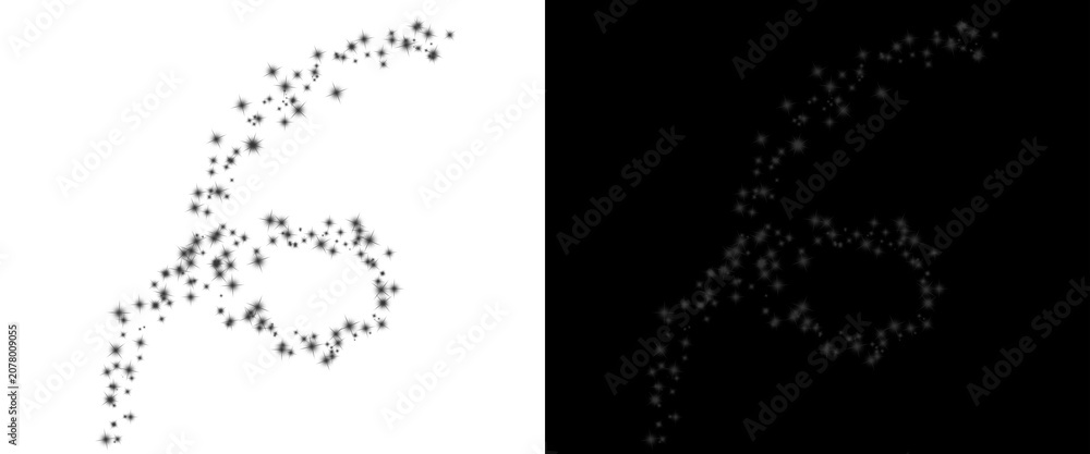 Obraz premium Abstract number six made of black particles, numeric digit 6 stipple effect on white background, minimalist dotted typography for countdowns