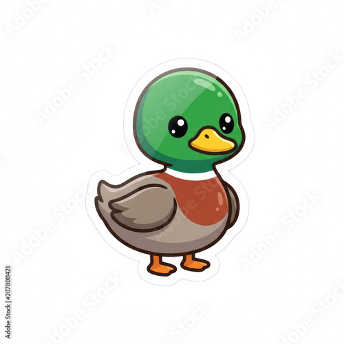 Cute cartoon mallard duck sticker