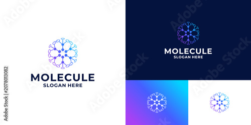 Molecular structure logo design template