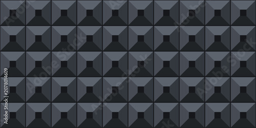 Futuristic Minimalist Dark Studded Square Panel Texture Vector Background