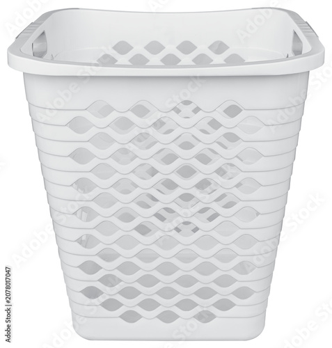 Empty white clothing basket