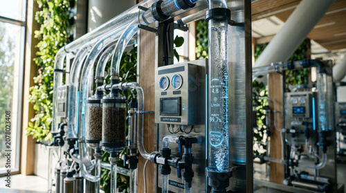 Modern Vertical Farming System with Automated Irrigation and Hydroponic Filtration
