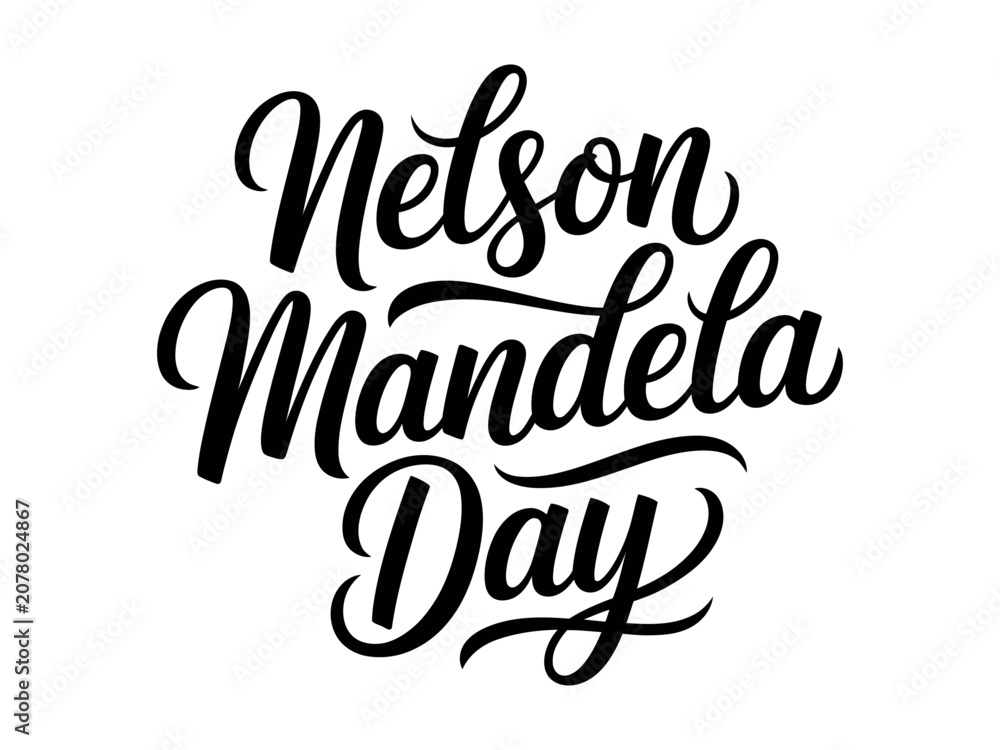 Fototapeta premium Nelson Mandela Day Calligraphy Typography