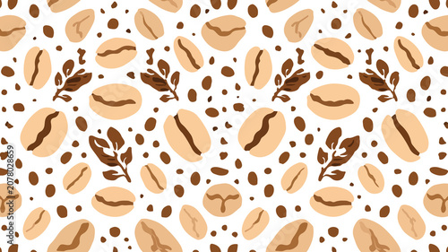 Template coffe bean pattern fabric motifs with flat design