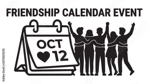 Fotografía Group Celebrating Friendship Calendar Event On October Twelfth With Calendar Ill