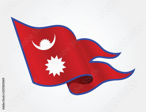 Nepali Flag wave flag, flag of Nepal