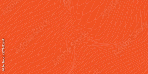 Fotografie Abstract vector illustration mesh texture featuring wavy lines pattern with orange and white color shades