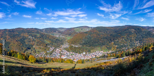 Panoramic autumn view of Todtnau