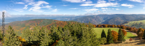 Autumn Aerial Panorama of the Black Forest Mountains