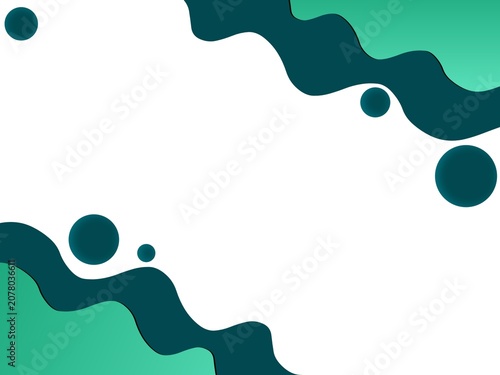 Dynamic geometric shapes green colour background design.Gradient abstract banner with flowing . Template for your design.