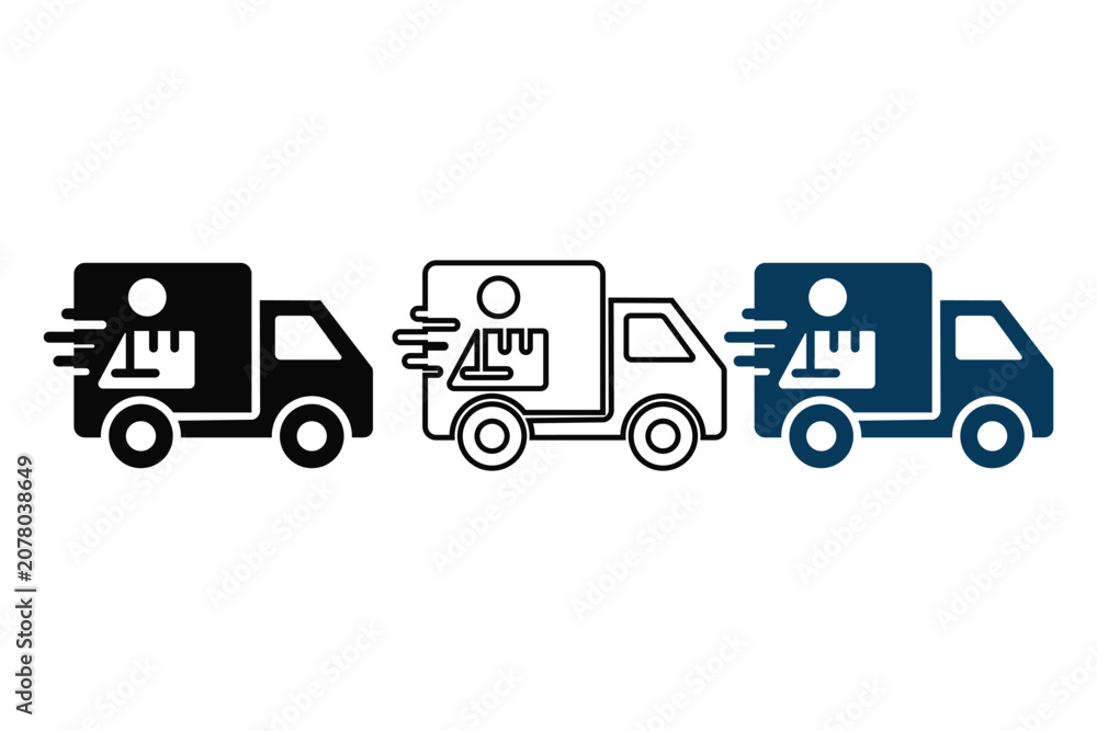 Fototapeta premium Express Delivery Riders with Backpacks and Parcel Boxes