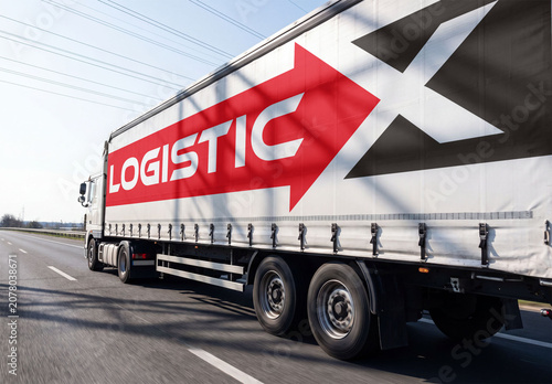 Mockup of Truck on Road