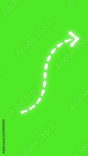Simple motion graphic of a route line connecting to a location dot marker with a green screen backdrop. Ideal for video editing, travel vlogs, and tracking delivery progress.