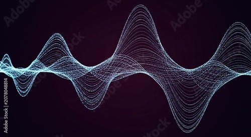Abstract Digital Sound Wave Visualization with Glowing Particles