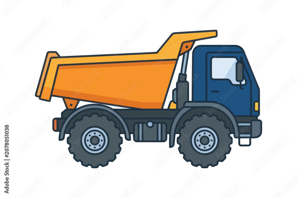 Fototapeta premium Dump Truck Vector Illustration
