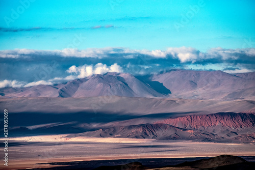 Konstfotografi Layered volcanic mountains and colorful valleys of Volcan Galan caldera, Catamar
