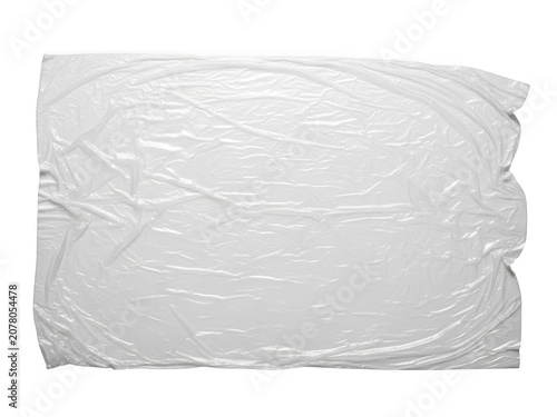 White masking tape piece with wrinkled texture isolated on white background
