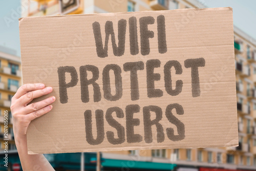 Foto "WiFi protect users" Safety measures safeguard individuals online