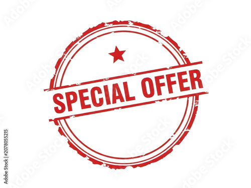 Red special offer rubber stamp seal design