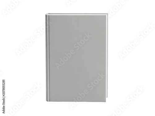 Blank grey book cover standing upright