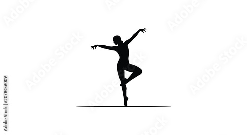Bild auf Leinwand Ballerina Silhouette Against White Background Dynamic Dance Pose